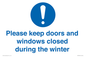 MV10504: Please keep doors and windows closed during the winter