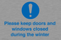 MV10504: Please keep doors and windows closed during the winter