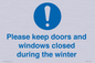 MV10504: Please keep doors and windows closed during the winter