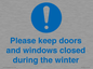 MV10504: Please keep doors and windows closed during the winter