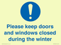 MV10504: Please keep doors and windows closed during the winter