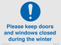 MV10504: Please keep doors and windows closed during the winter
