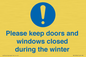 MV10504: Please keep doors and windows closed during the winter