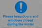 MV10504: Please keep doors and windows closed during the winter
