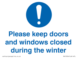 MV10504: Please keep doors and windows closed during the winter