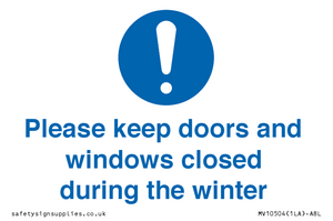 MV10504: Please keep doors and windows closed during the winter