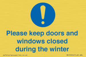 MV10504: Please keep doors and windows closed during the winter