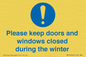 MV10504: Please keep doors and windows closed during the winter