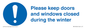 MV10504: Please keep doors and windows closed during the winter
