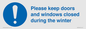 MV10504: Please keep doors and windows closed during the winter