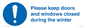MV10504: Please keep doors and windows closed during the winter
