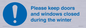 MV10504: Please keep doors and windows closed during the winter