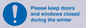 MV10504: Please keep doors and windows closed during the winter