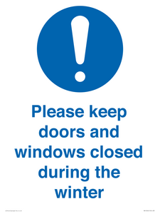 MV10504: Please keep doors and windows closed during the winter