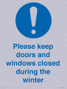 MV10504: Please keep doors and windows closed during the winter