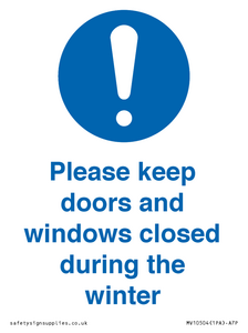MV10504: Please keep doors and windows closed during the winter