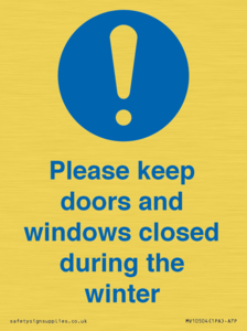 MV10504: Please keep doors and windows closed during the winter