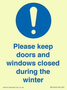 MV10504: Please keep doors and windows closed during the winter