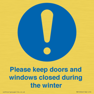 MV10504: Please keep doors and windows closed during the winter