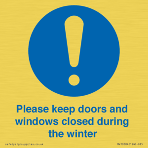 MV10504: Please keep doors and windows closed during the winter