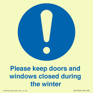 MV10504: Please keep doors and windows closed during the winter
