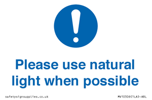 MV10506: Please use natural light when possible