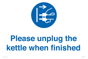 MV10533: Please unplug the kettle when finished
