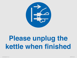 MV10533: Please unplug the kettle when finished