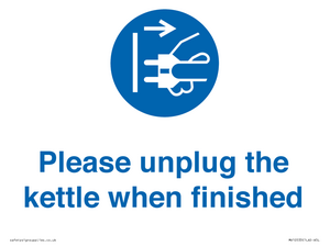 MV10533: Please unplug the kettle when finished
