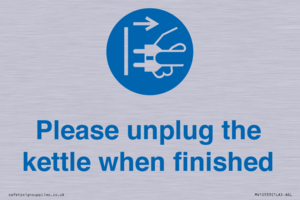 MV10533: Please unplug the kettle when finished