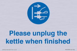 MV10533: Please unplug the kettle when finished