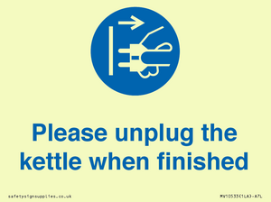 MV10533: Please unplug the kettle when finished