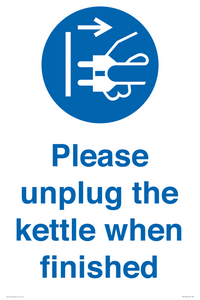MV10533: Please unplug the kettle when finished