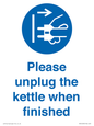 MV10533: Please unplug the kettle when finished