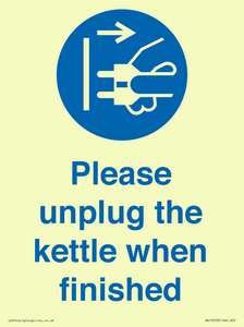 MV10533: Please unplug the kettle when finished