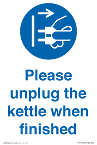 MV10533: Please unplug the kettle when finished