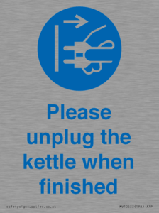 MV10533: Please unplug the kettle when finished