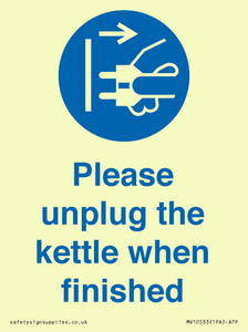 MV10533: Please unplug the kettle when finished