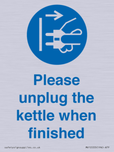 MV10533: Please unplug the kettle when finished