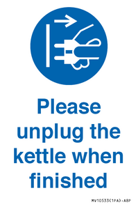 MV10533: Please unplug the kettle when finished
