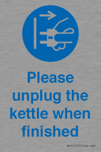 MV10533: Please unplug the kettle when finished
