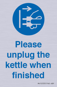 MV10533: Please unplug the kettle when finished