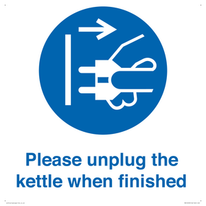 MV10533: Please unplug the kettle when finished