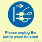 MV10533: Please unplug the kettle when finished
