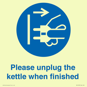 MV10533: Please unplug the kettle when finished