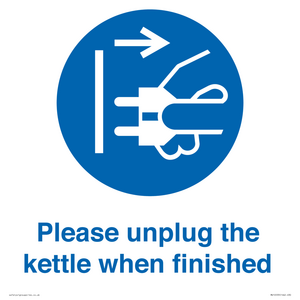 MV10533: Please unplug the kettle when finished