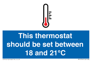 MV10744: This thermostat should be set between 18 and 21?C