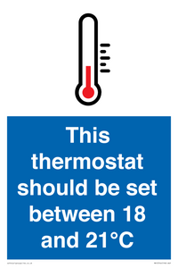 MV10744: This thermostat should be set between 18 and 21?C
