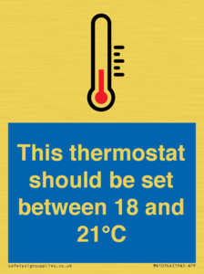 MV10744: This thermostat should be set between 18 and 21?C