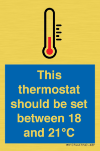 MV10744: This thermostat should be set between 18 and 21?C